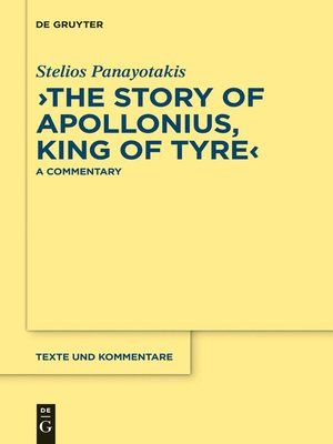 cover image of "The Story of Apollonius, King of Tyre"